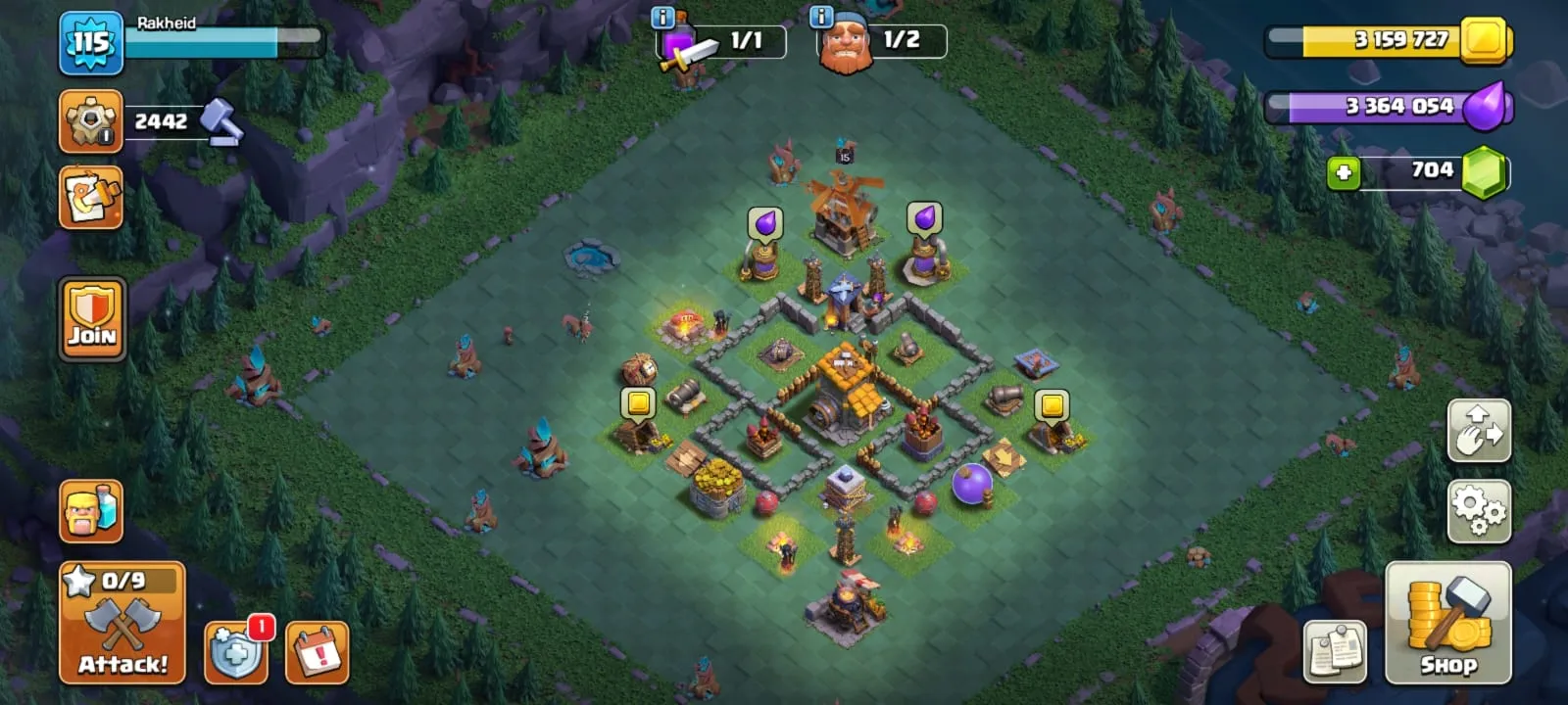 COC158 Maxed TH15 Heroes Pets Magic Items Gems 